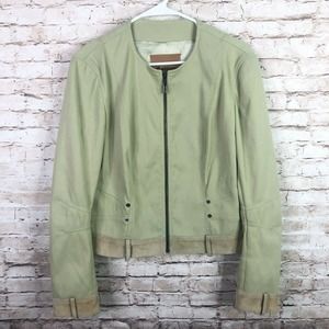 Vintage John Galliano Leather Trim Zip Up Jacket